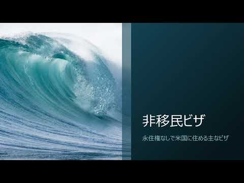 非移民ビザ：アメリカに住みたいという方は参考にしてください